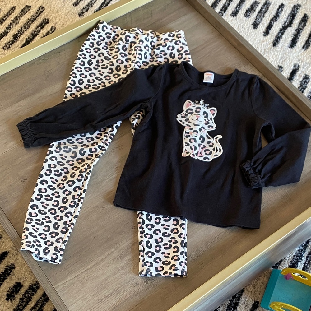 Leopard Print Kids Legging and Top Set